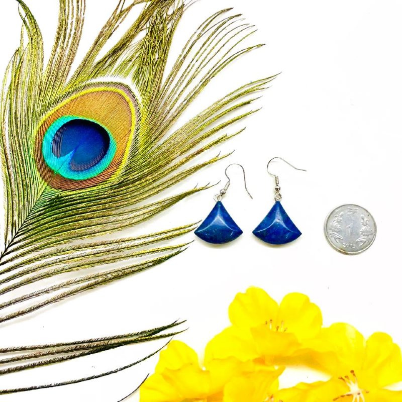 Lapis Lazuli Triangle Shape Earrings