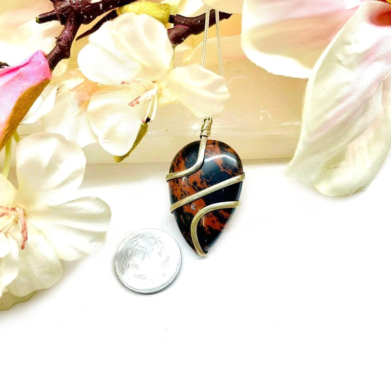 Mahogany Obsidian Smooth Surface Pendants (Growth & Protection)