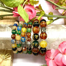 Om Mani Seven Chakra Round Bead Bracelet (Spiritual Balance)