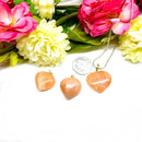 Orange Aventurine Heart Shaped Pendants