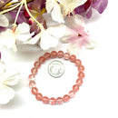 Strawberry Quartz 8mm Round Bead Bracelet