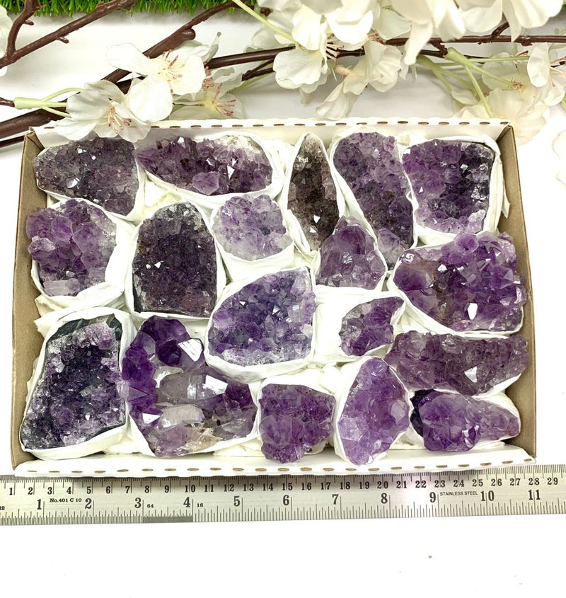 Amethyst Clusters in a Box Quality 'O' from Brazil