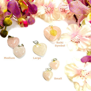 Rose Quartz Heart Shaped Pendants (Love)