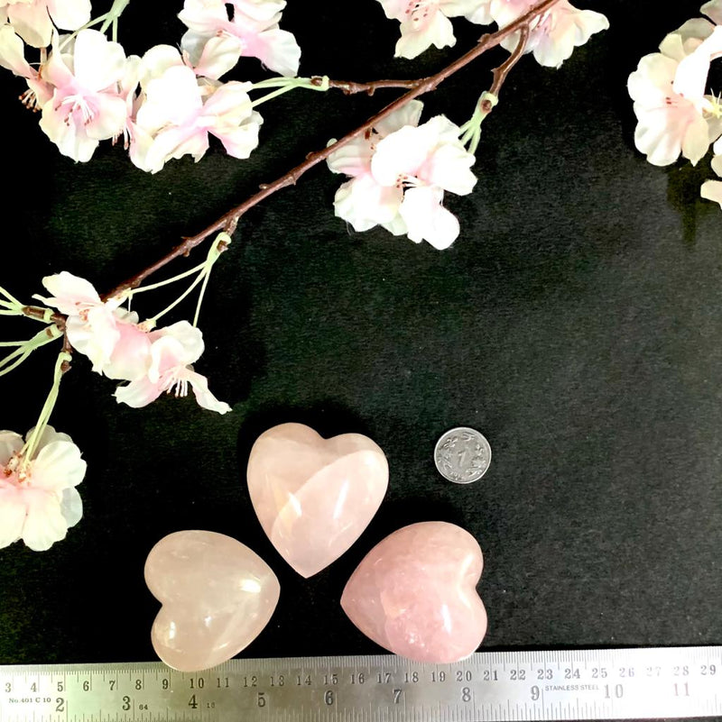 Rose Quartz Puffy Hearts (Attract loving Relationships)