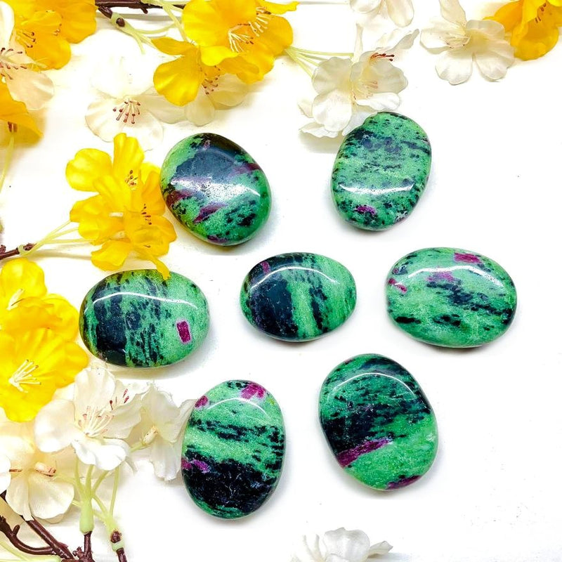 Ruby Zoisite Palmstone (spiritual awakening & Empathy)