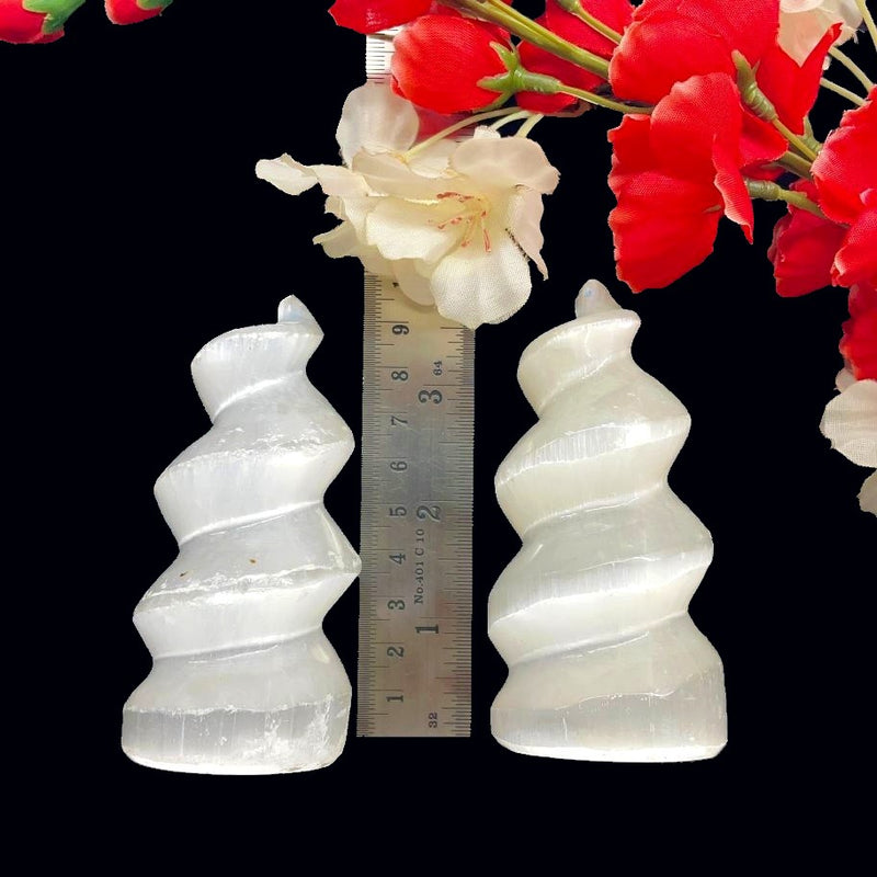 Selenite Spiral Tower (Angel Connection and Tranquility)