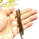 Smoky Quartz 6mm Round Bead Anklet