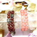Strawberry Quartz 8mm Round Bead Bracelet
