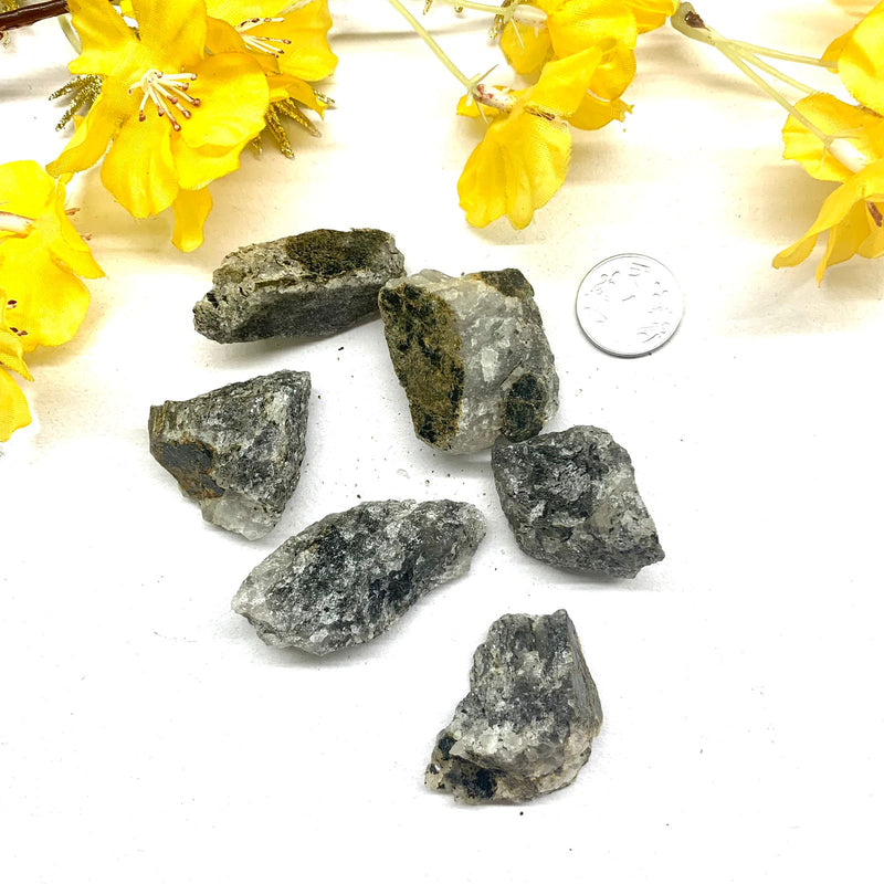 Black Tourmalinated Quartz Rough (Psychic Protection)