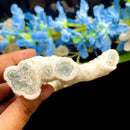 White Druzy Quartz with Moss Stalactite (Group Meditation)