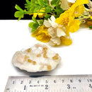 Yellow Calcite on Druzy Quartz (Personal Power)