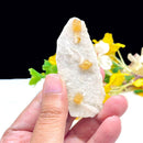 Yellow Calcite on Druzy Quartz (Personal Power)