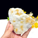 Yellow Calcite on Druzy Quartz (Personal Power)