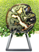 Large Agate Plate on Metal Stand