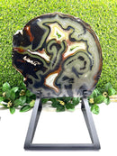 Large Agate Plate on Metal Stand
