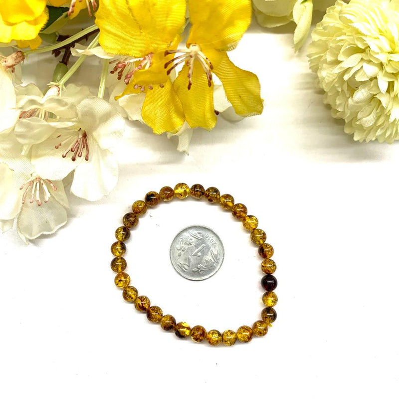 Amber Round Bead Bracelet (Joy and Good Health)
