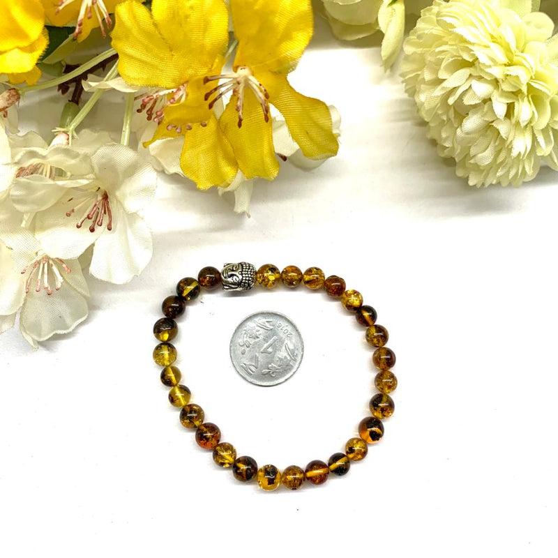 Amber Round Bead Bracelet (Joy and Good Health)