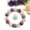 Amethyst & Rose Quartz Round Bead Bracelet (Peace and Harmony)
