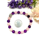 Amethyst & Rose Quartz Round Bead Bracelet (Peace and Harmony)