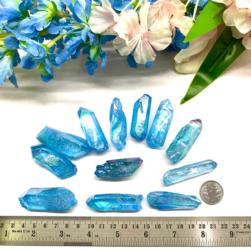 Jewelry :: Angel Aura Quartz Crystal Bracelet - Rainbow Gemstone Jewelry -  Aura Health - Healing Wrist Mala Beads