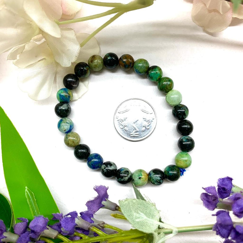 Buy Reiki Crystal Products Natural Azurite Bracelet Crystal Stone 6 mm  Round Bead Bracelet for Reiki Healing and Crystal Healing Stones | Globally