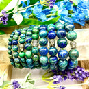 Azurite Round Bead Bracelet (Activate the third eye) (Dyed Lapis)