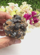 Black Tourmaline with Feldspar and Epidote Specimen from Morocco