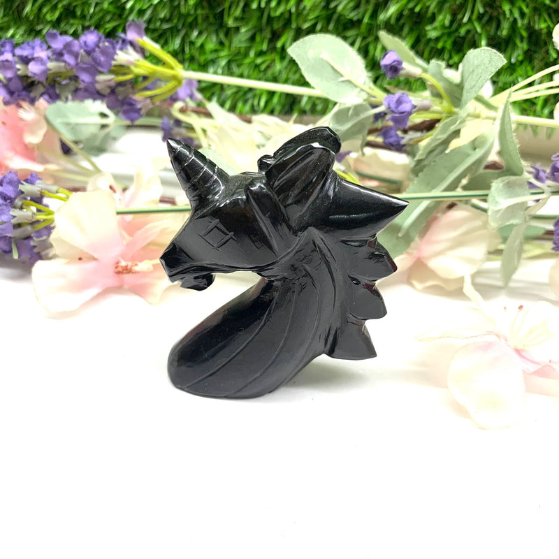 Black Tourmaline Unicorn (Grounding & Protection)