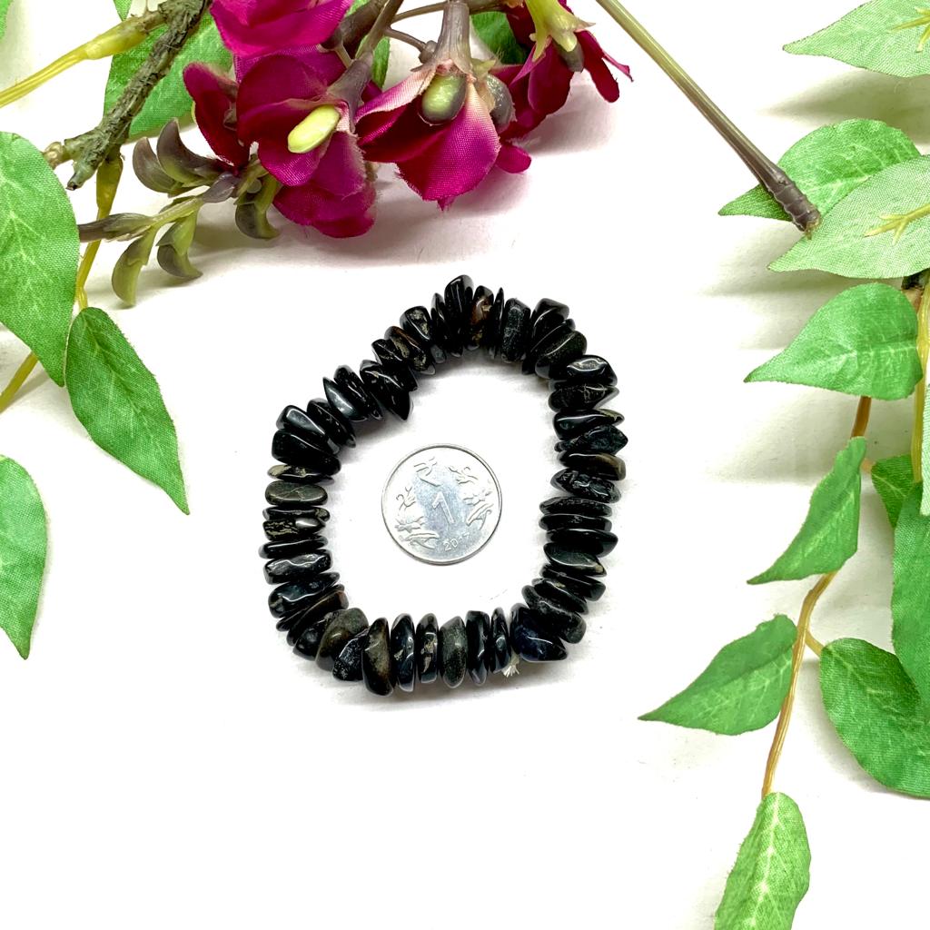 Black Tourmaline bracelet 12mm beads, set of 4 pieces | gemstone/cryst