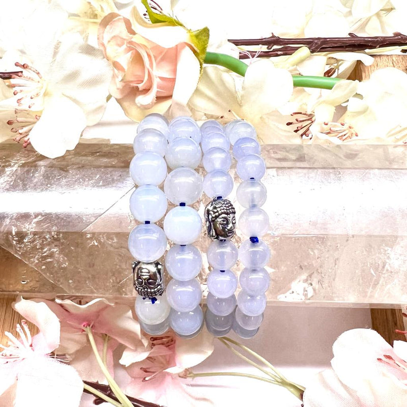 Blue Chalcedony Bracelet (Meditation & Emotional Calm)