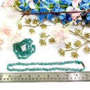 Blue Apatite 6mm Uncut Beads /Chips Necklace (Weightloss)