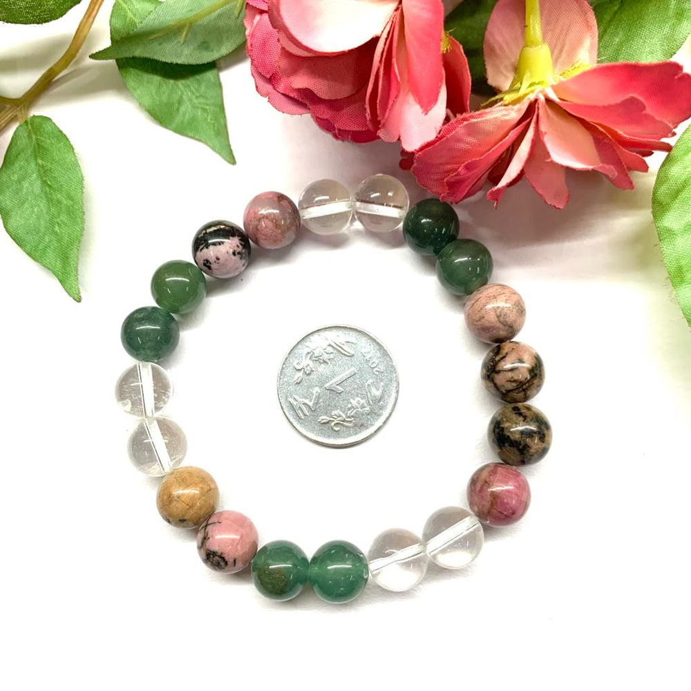 'Attract Love' Crystal Healing Bracelet - Pink Gemstone Beaded Jewelry For Her, Witchy Gift
