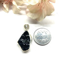 Black Tourmaline Rough Pendants in Silver (Protection from Negative Energy)