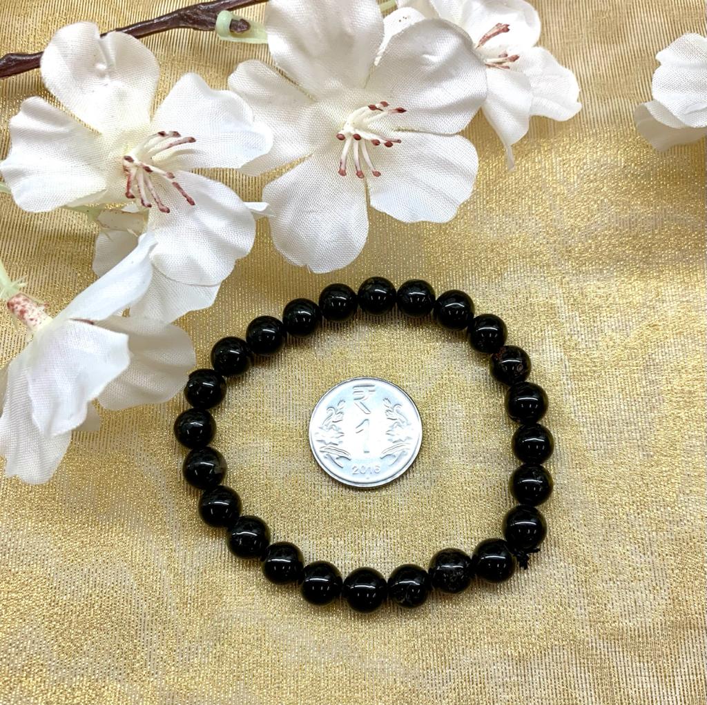 Certified Black Tourmaline Bracelet With 5 Face Nepal, Energized Black Tourmaline  Bracelet AAA Quality, 8mm Beads Size Unisex - Dr Vedant Sharmaa