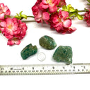 Calcite on Green Fluorite Rough from Morocco (Growth)