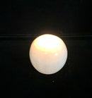 White Selenite Candle Holder - Round