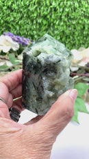 Prehnite Towers Free form with Point & 2 Sides Polished