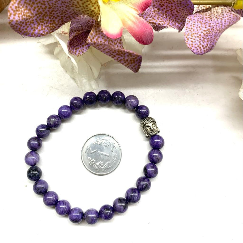 Charoite Round Bead Bracelet (Spiritual & Emotional Balance)