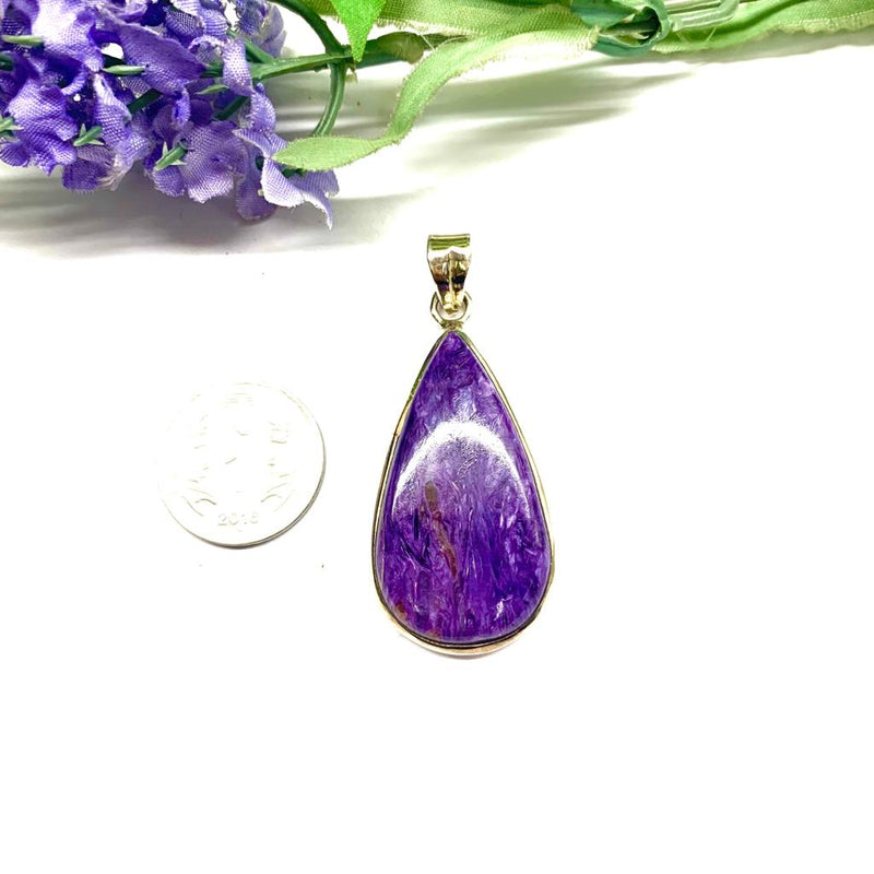 Charoite Pendants in Silver (Connect with high vibrations)
