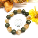 Citrine & Pyrite Round Bead Bracelet (Wealth and Money) Money Magnet Bracelet