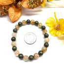 Citrine & Pyrite Round Bead Bracelet (Wealth and Money) Money Magnet Bracelet