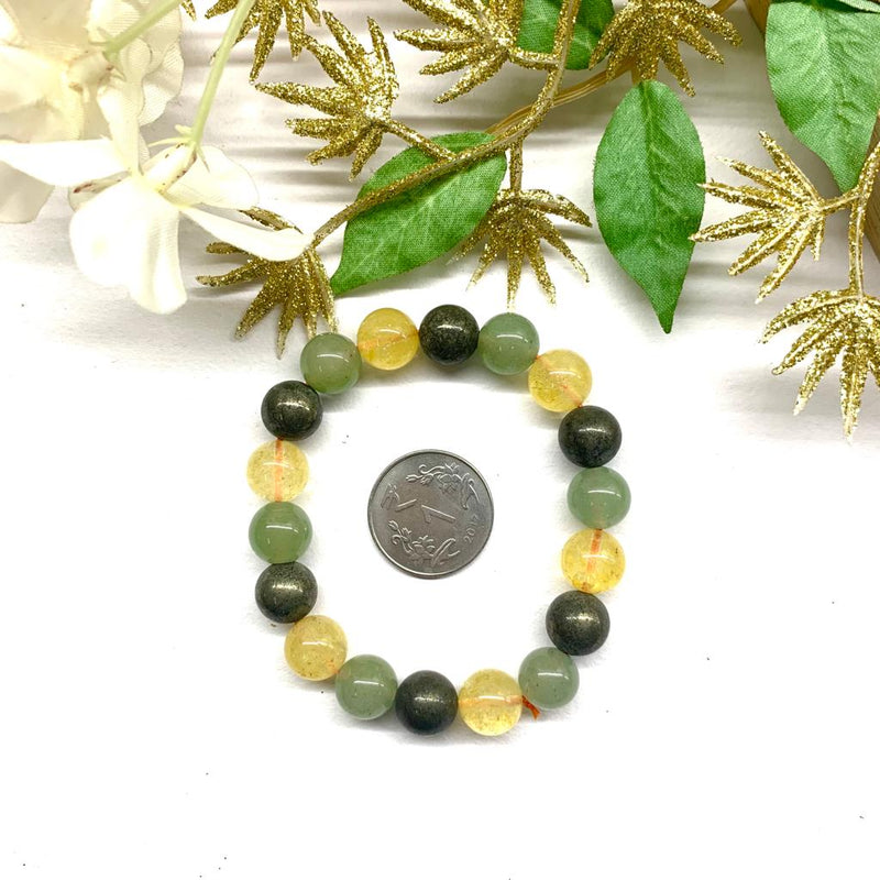 Citrine Pyrite & Green Aventurine Bracelet Alternate beads (Luck and Abundance)