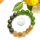 Citrine Green Aventurine & Pyrite Bracelet Multi Beads ( Abundance and Luck ) Money Magnet Bracelet