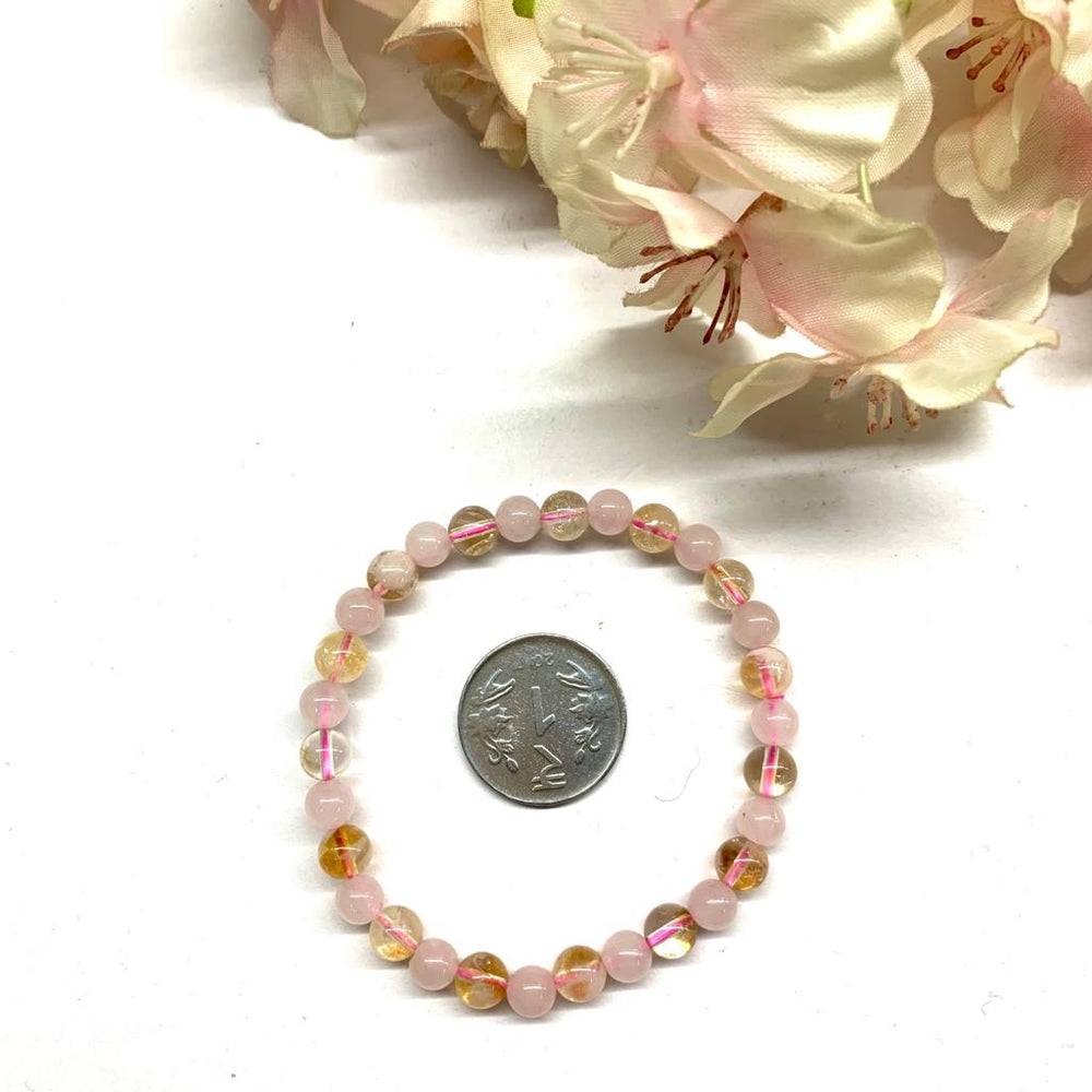 Citrine Rose Quartz Bracelet forPeace and Joy Buy Crystals online