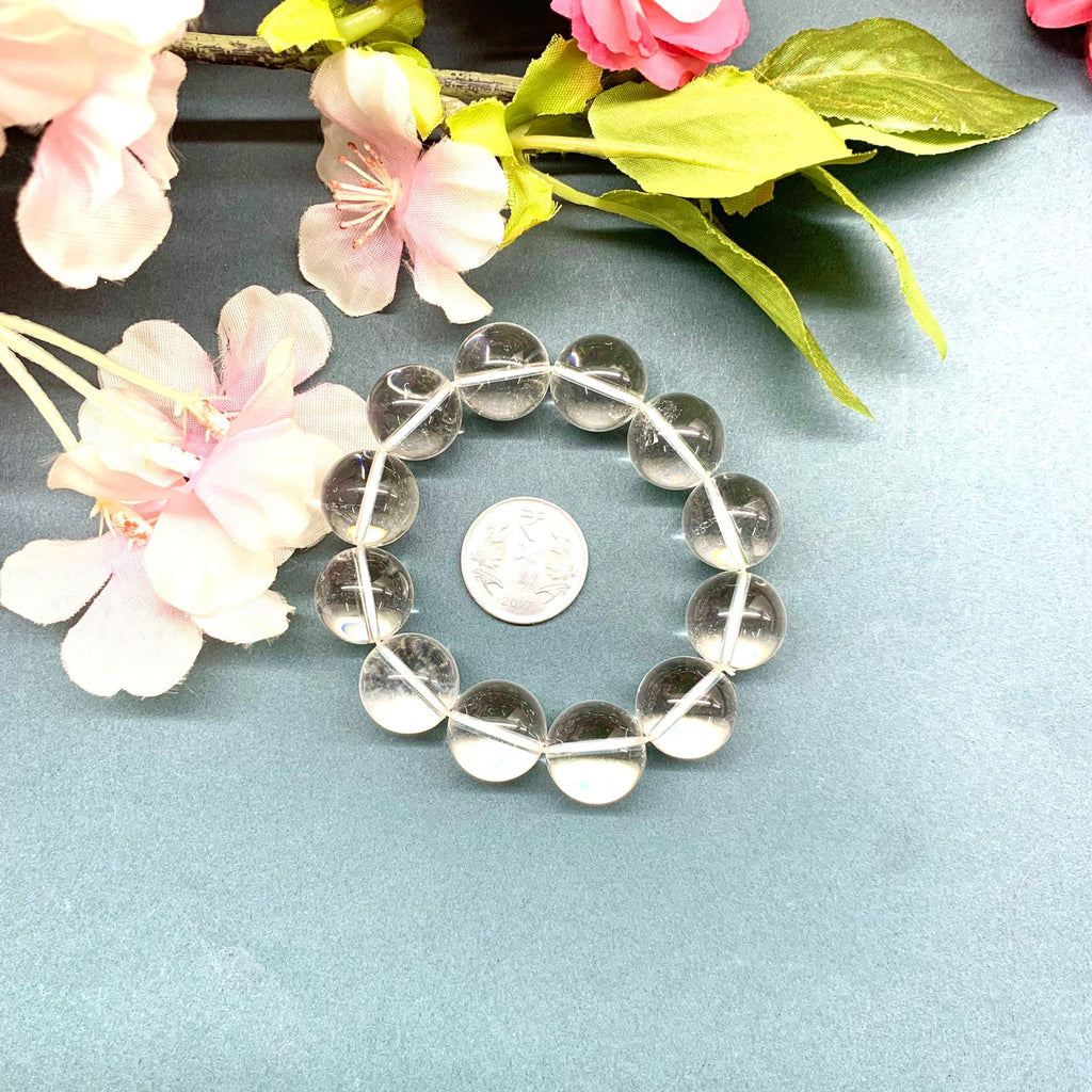 Buy Original Clear Quartz Bracelet for women and Men with Evil Eye and Lab  Certificate - Natural Energised White beads Bracelet, Evil Eye Bracelet for  Protection, Anxiety, Stress, Good Luck - 8MM