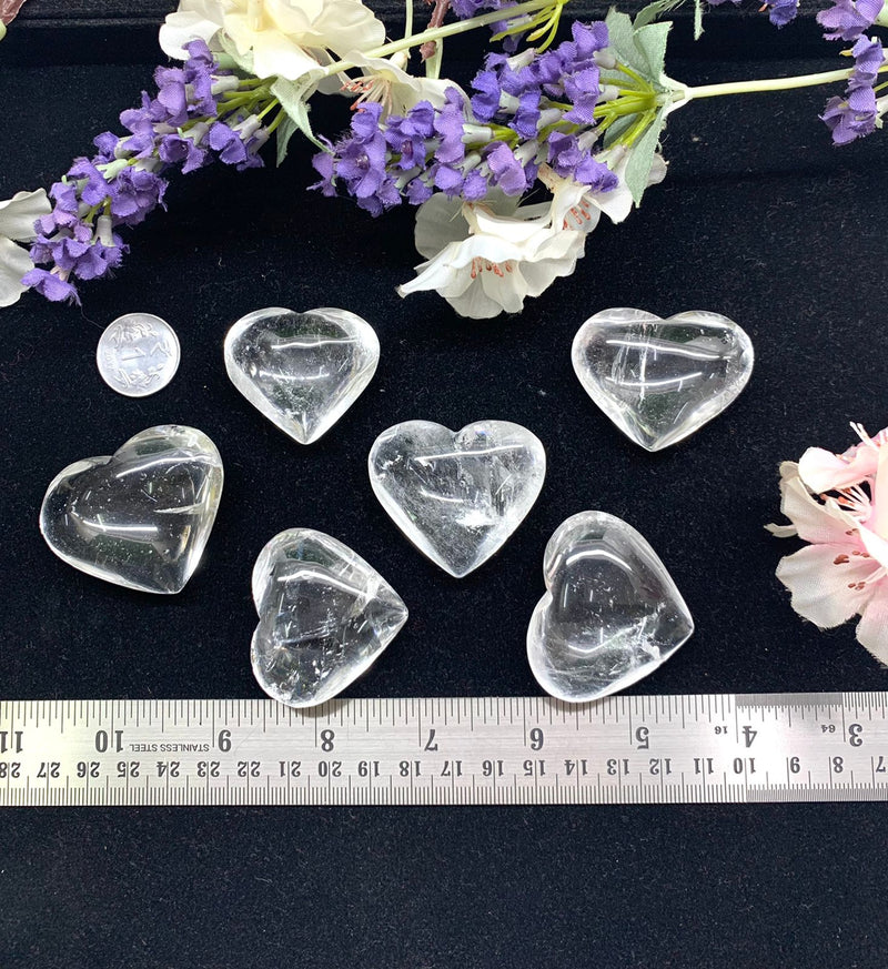 Clear Quartz Puffy Hearts in AAA Quality (Master Healer)