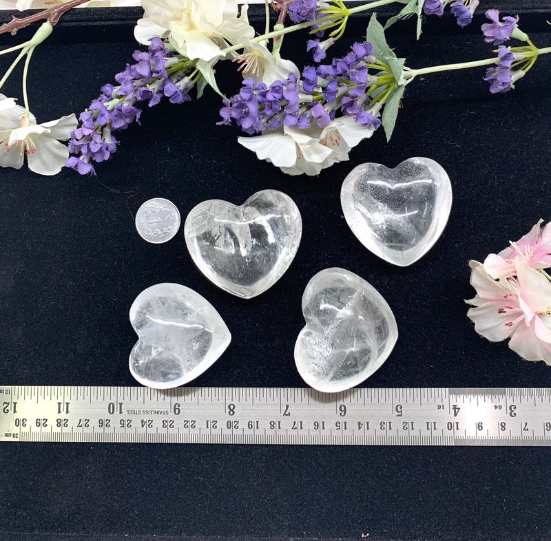 Clear Quartz Puffy Hearts in AAA Quality (Master Healer)