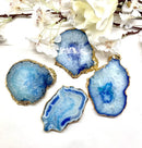 Natural Agate Coaster with Gold Edging