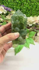 Prehnite Towers Free form with Point & 2 Sides Polished