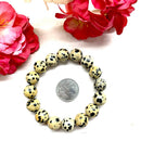 Dalmatian Jasper Round Bead Bracelet (Joy )